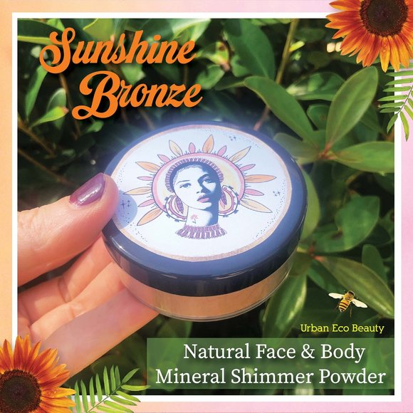 Natural Bronzer Mineral Face and Body Shimmer Powder, Organic / Urban Eco Beauty - Picture 2 of 15